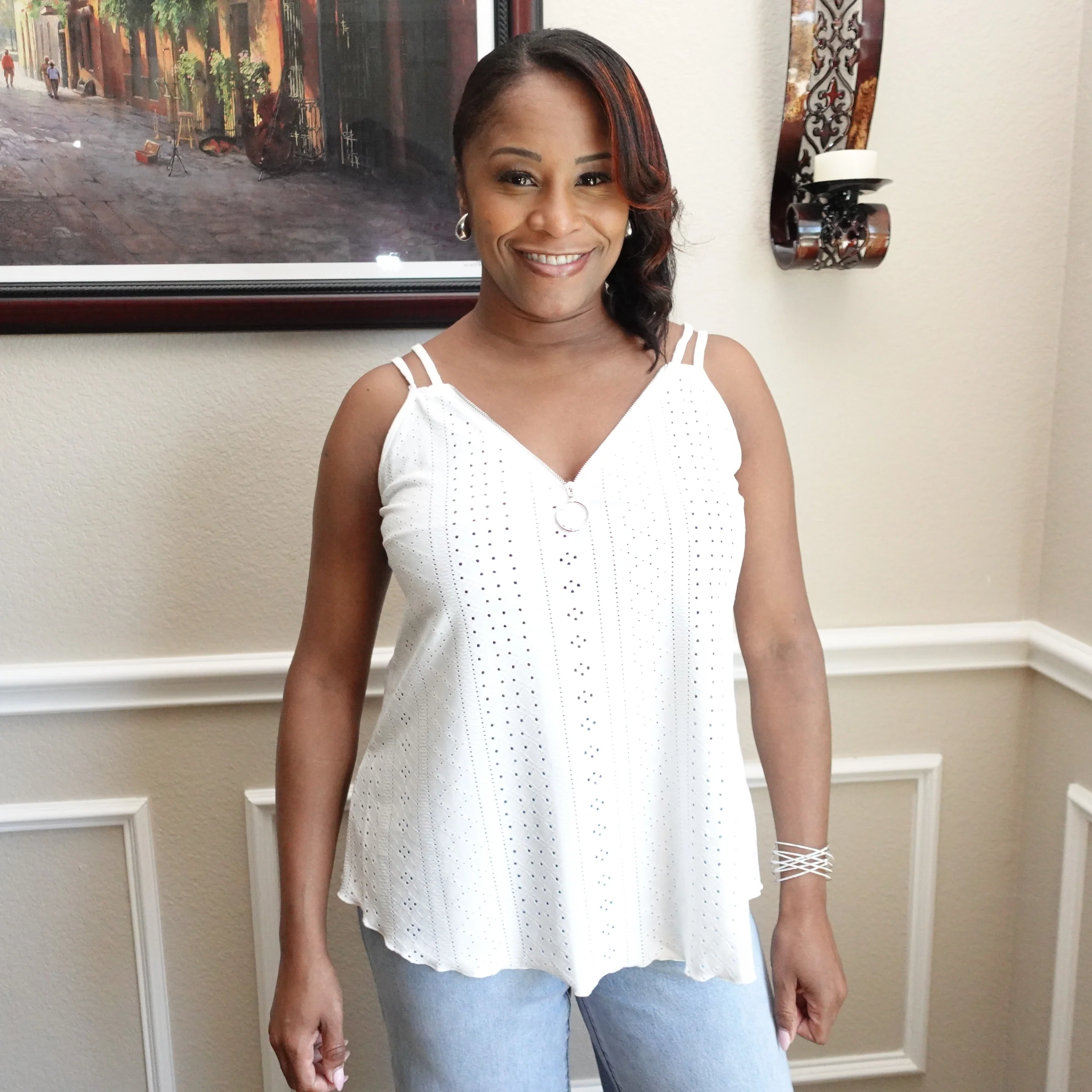 Eyelet Trim/ Cami Top