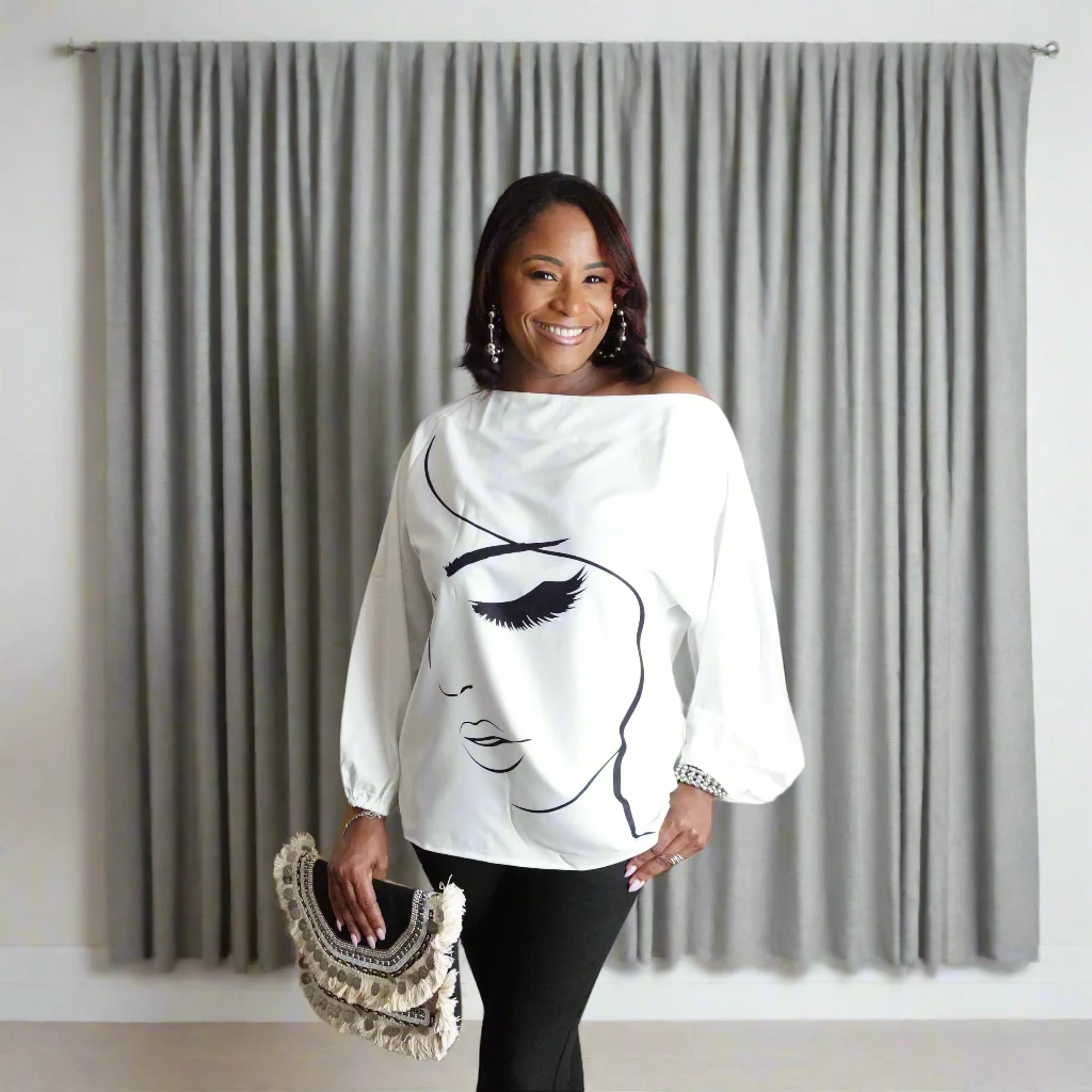 Abstract Figure Print Top