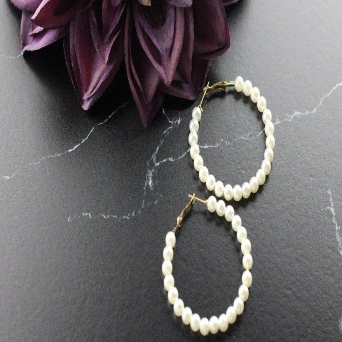 Pearl Hoop Earrings