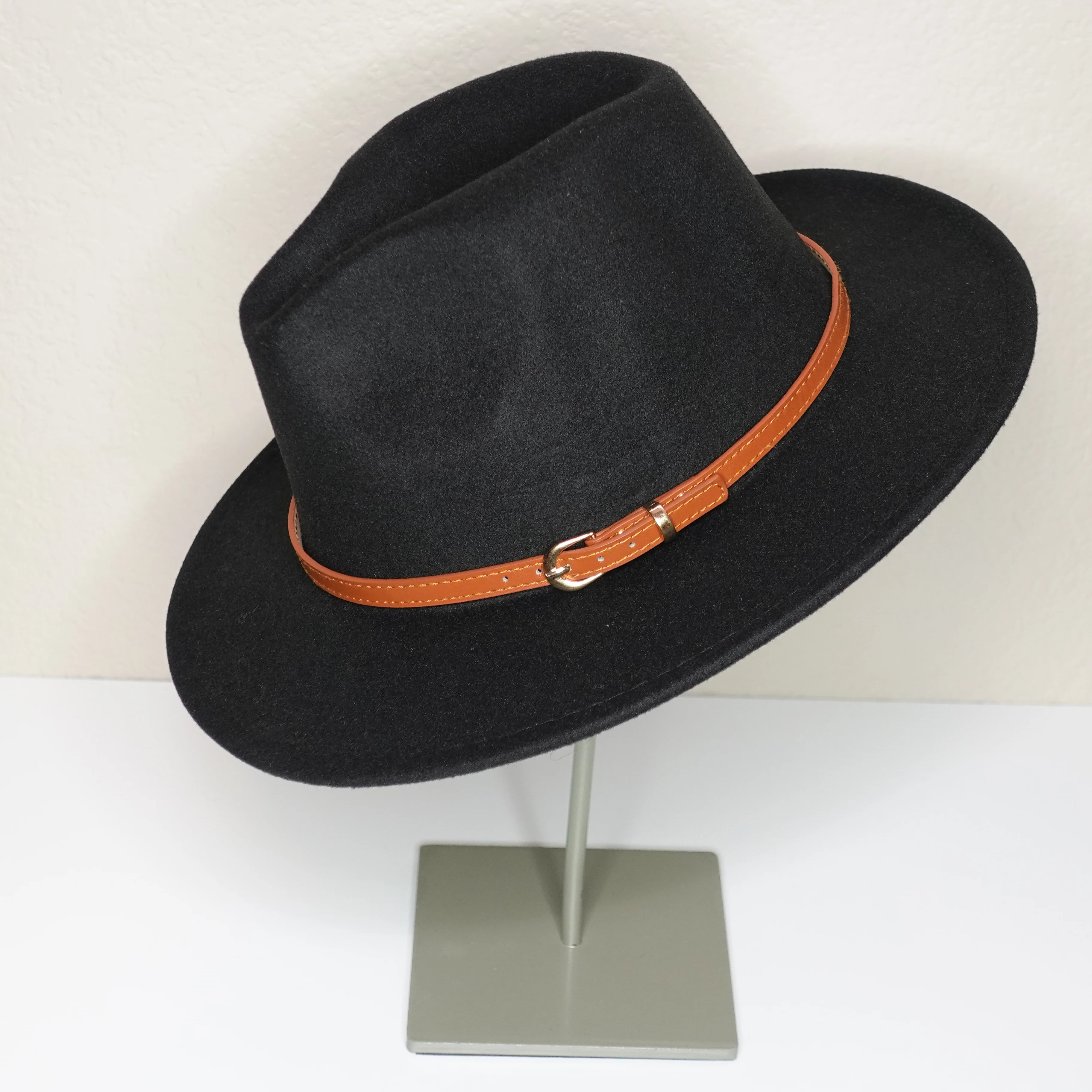 Leather Belt Fedora Hat