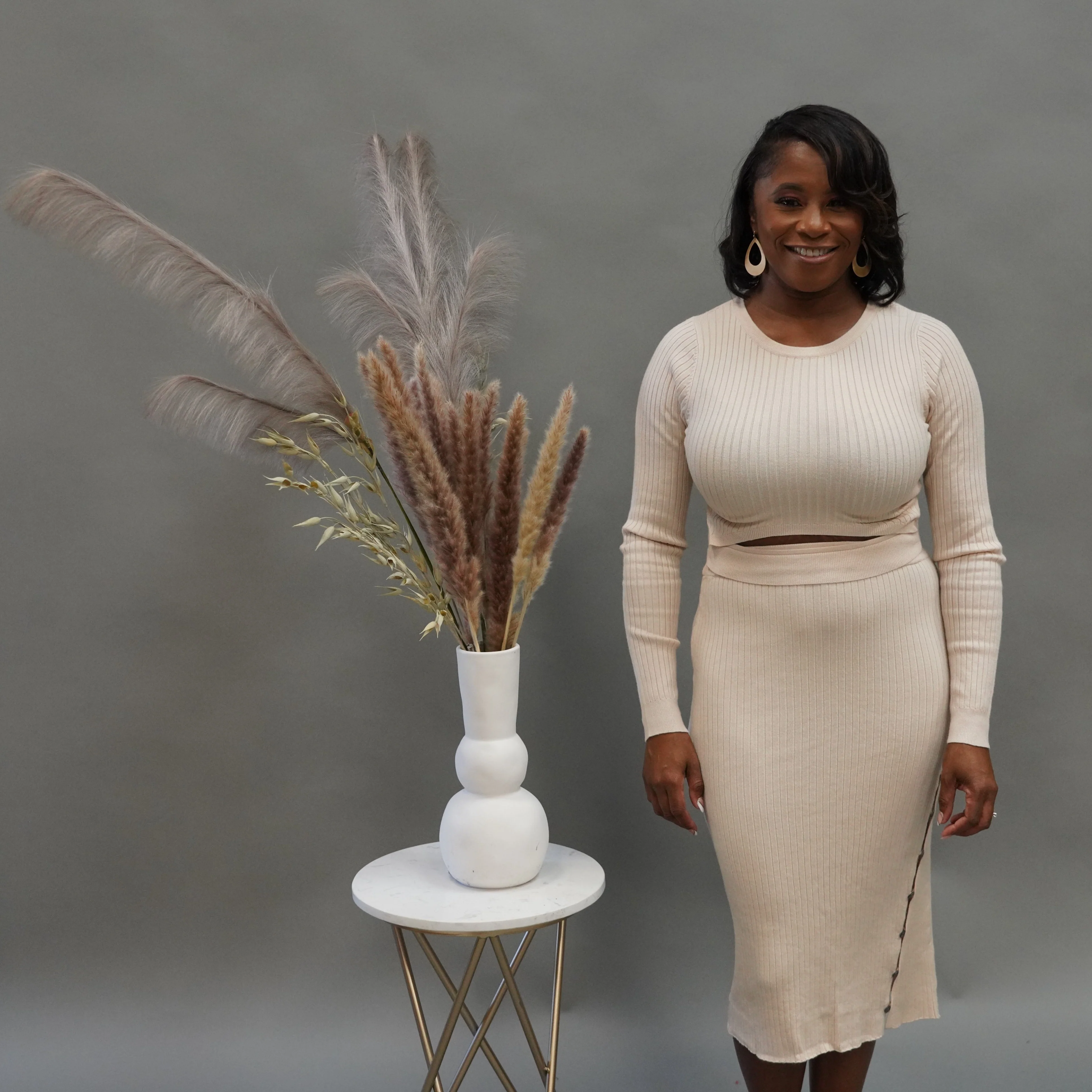 Cut Out 2 Piece Knit Set