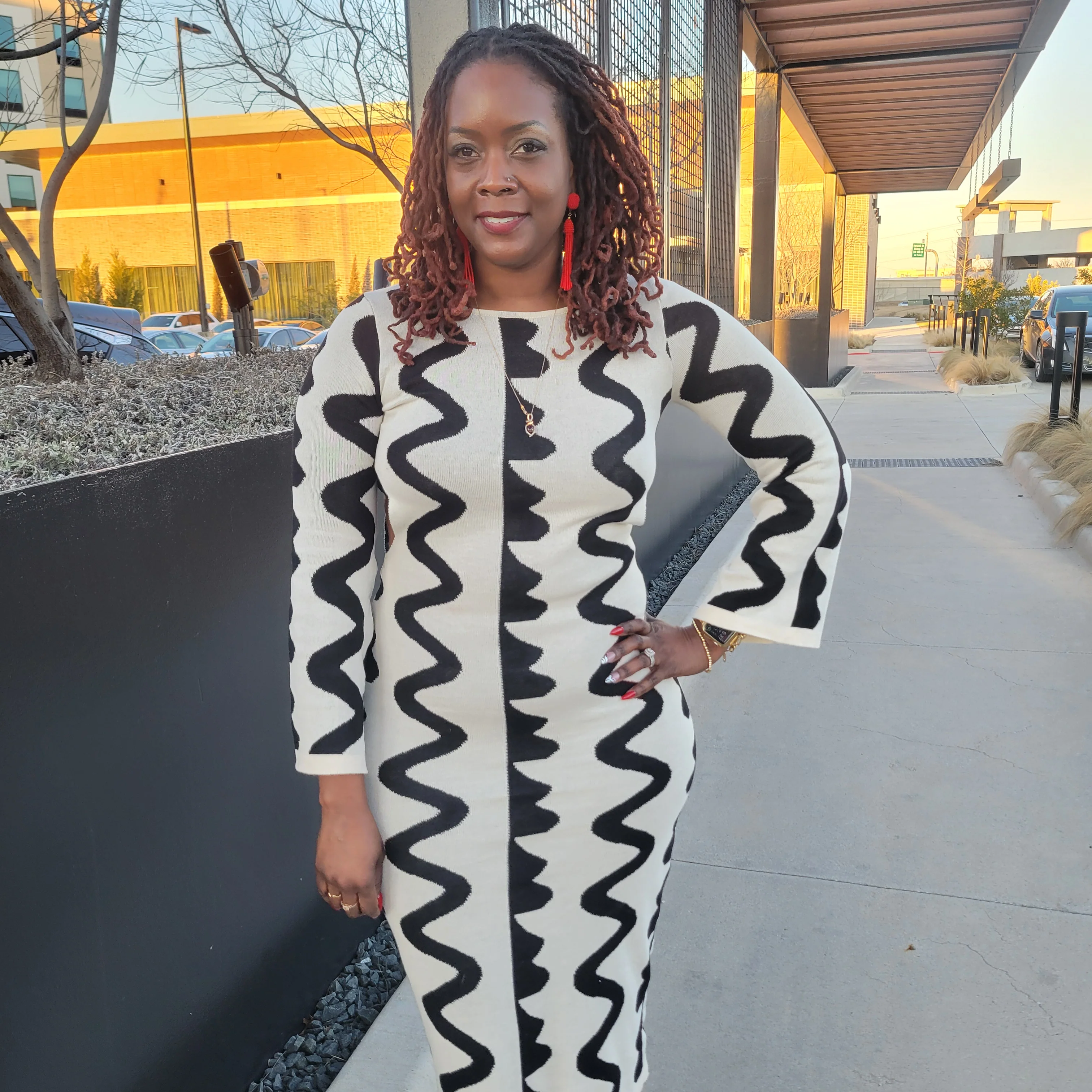 Abstract Sweater Dress